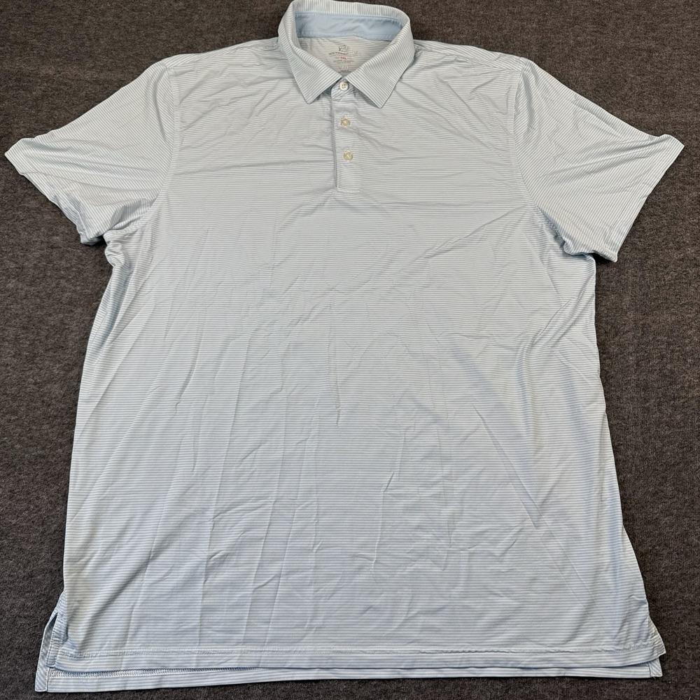 Southern Tide Brrr Polo Shirt Mens 2XL XXL Blue Short Sleeve Performance Stretch